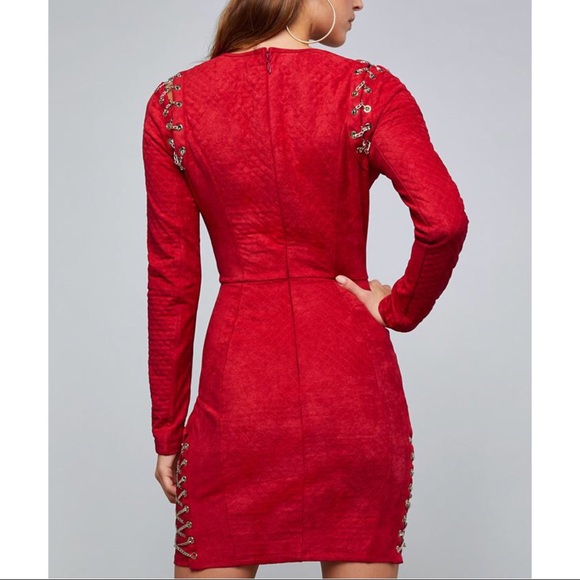 bebe Dresses Bebe Josephine Quilted Chain Lace Up Dress Poshmark